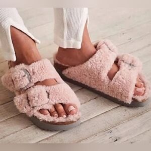 Size 40 New Birkenstock Papillio Crystal Rose Arizona Big Buckle Shearling